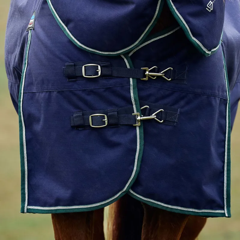 WeatherBeeta ComfiTec Plus Dynamic Detach-A-Neck 360g Turnout Rug - Navy/Forest Green-2
