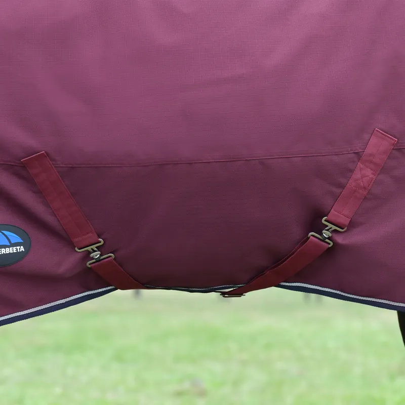 WeatherBeeta ComfiTec Essential Standard 360g Turnout Rug - Burgundy/Navy-4