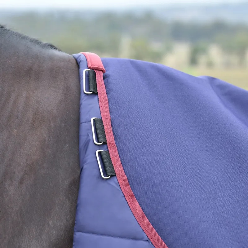 WeatherBeeta ComfiTec Essential Standard 100g Turnout Rug - Navy/Burgundy-2