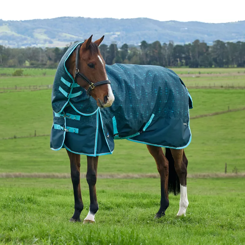 WeatherBeeta ComFiTec Limited Edition 220g Detach-A-Neck Turnout Rug - Geo Bit