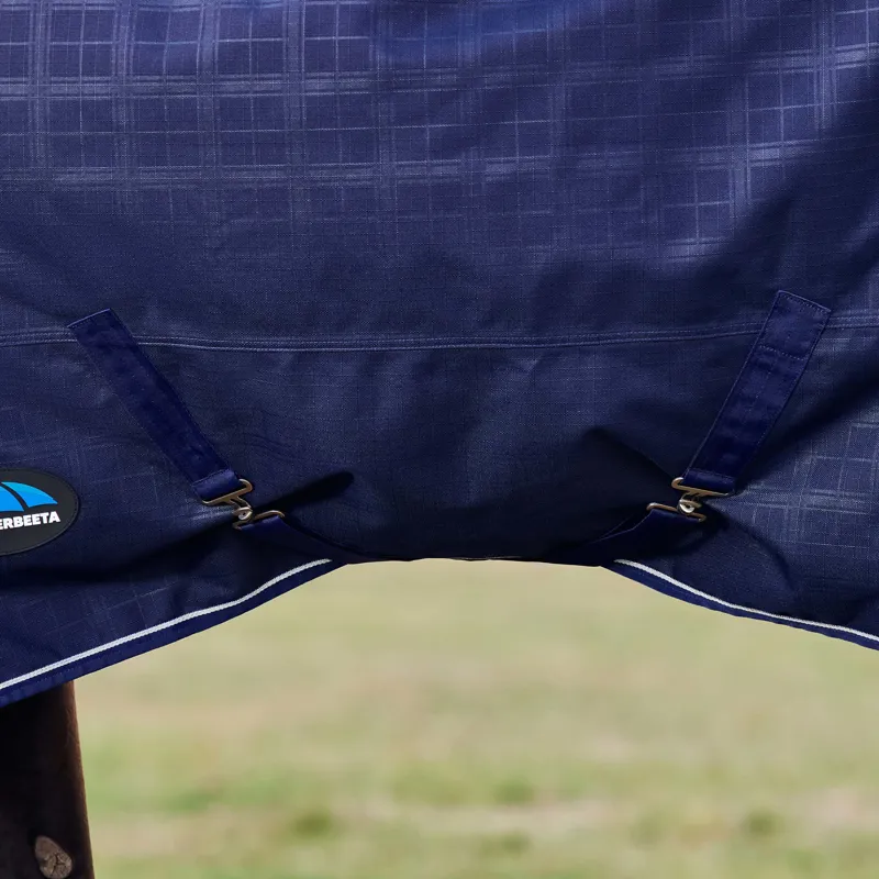 WeatherBeeta ComfiTec Prelim 100g Standard Turnout Rug - Navy Embossed Plaid-5