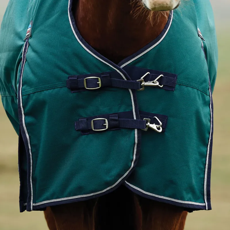 WeatherBeeta ComfiTec Plus Dynamic High Neck 0g Turnout Rug - Forest Green/Navy-2