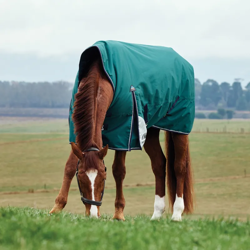 WeatherBeeta ComfiTec Plus Dynamic High Neck 0g Turnout Rug - Forest Green/Navy-1