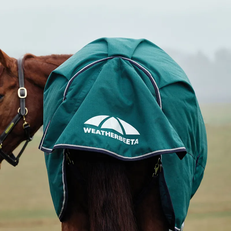WeatherBeeta ComfiTec Plus Dynamic High Neck 0g Turnout Rug - Forest Green/Navy-7