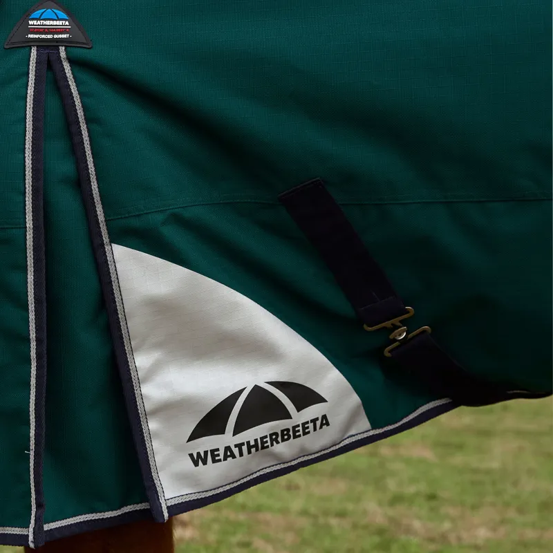 WeatherBeeta ComfiTec Plus Dynamic High Neck 0g Turnout Rug - Forest Green/Navy-4