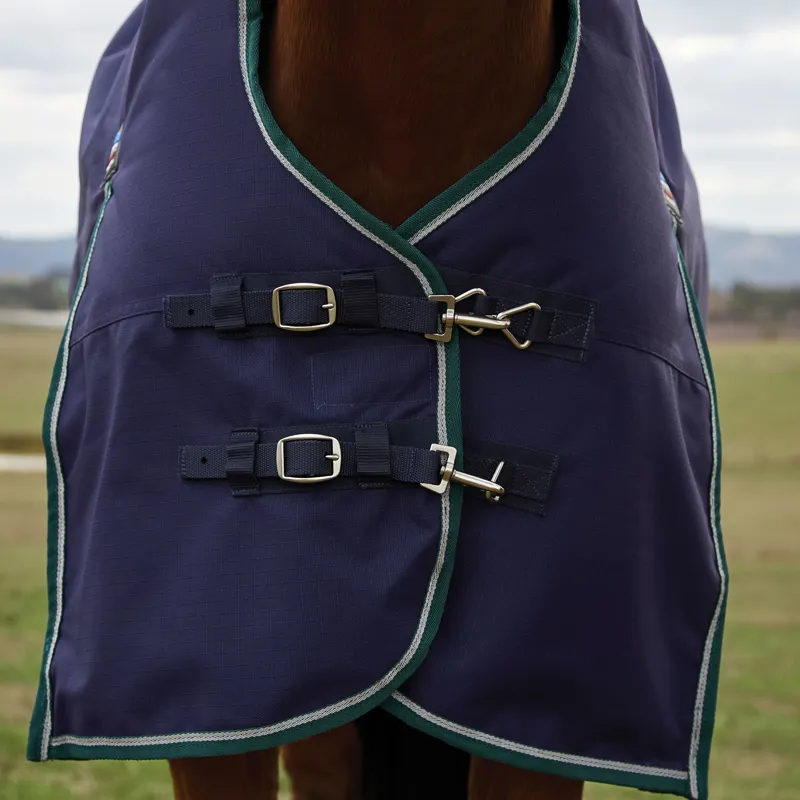 WeatherBeeta ComfiTec Plus Dynamic High Neck 0g Turnout Rug - Navy/Forest Green-4