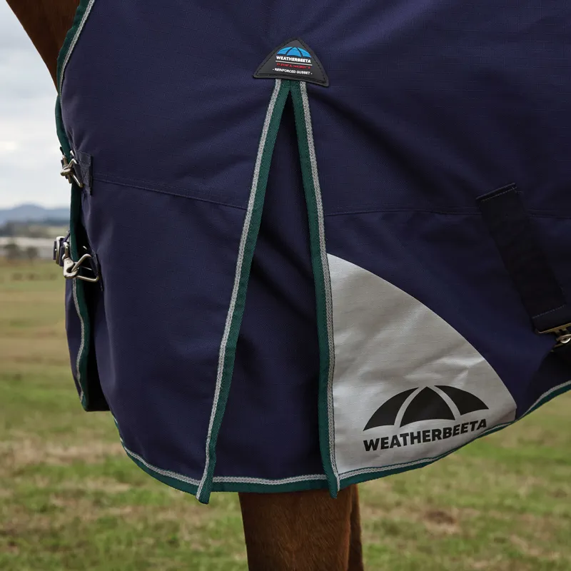 WeatherBeeta ComfiTec Plus Dynamic High Neck 0g Turnout Rug - Navy/Forest Green-5