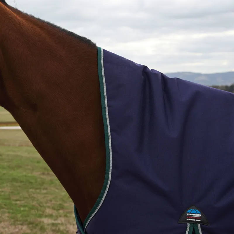 WeatherBeeta ComfiTec Plus Dynamic High Neck 0g Turnout Rug - Navy/Forest Green-1