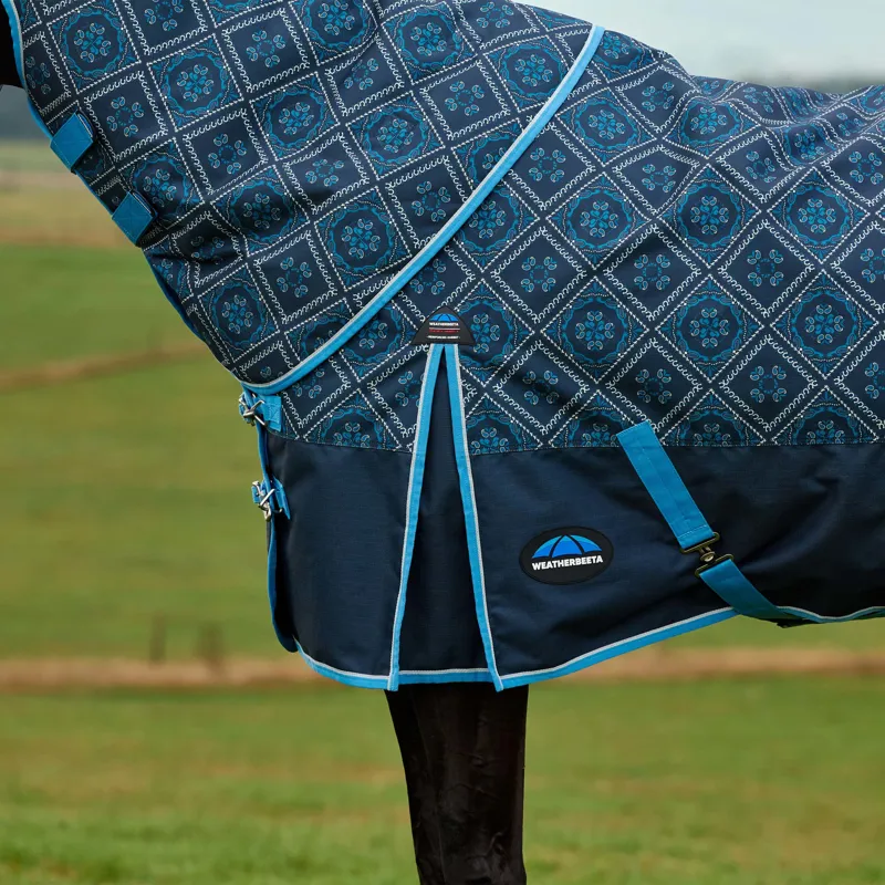 WeatherBeeta ComfiTec Heritage Detach-A-Neck 220g Turnout Rug - Paisley-1