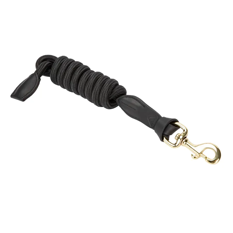 Shires Velociti Lusso Leather Lead Rope - Black