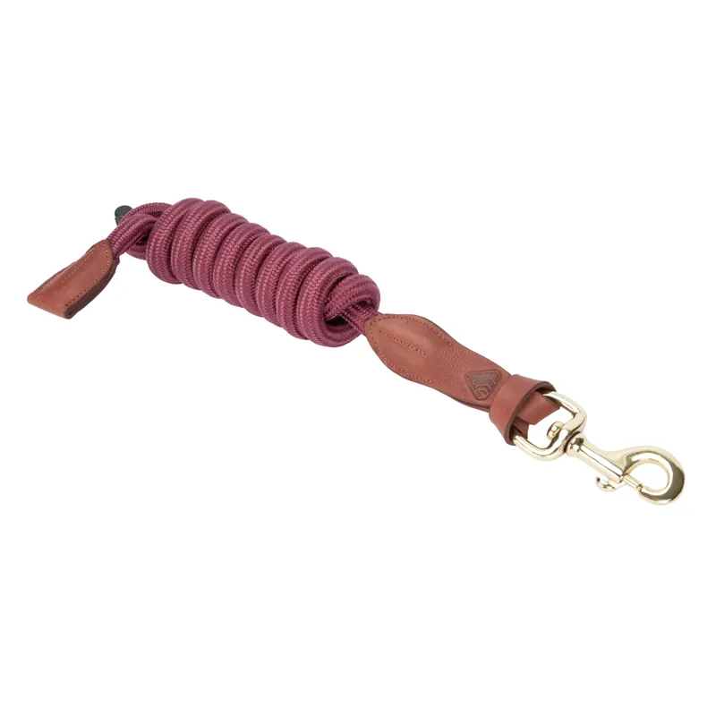 Shires Velociti Lusso Leather Lead Rope - Burgundy