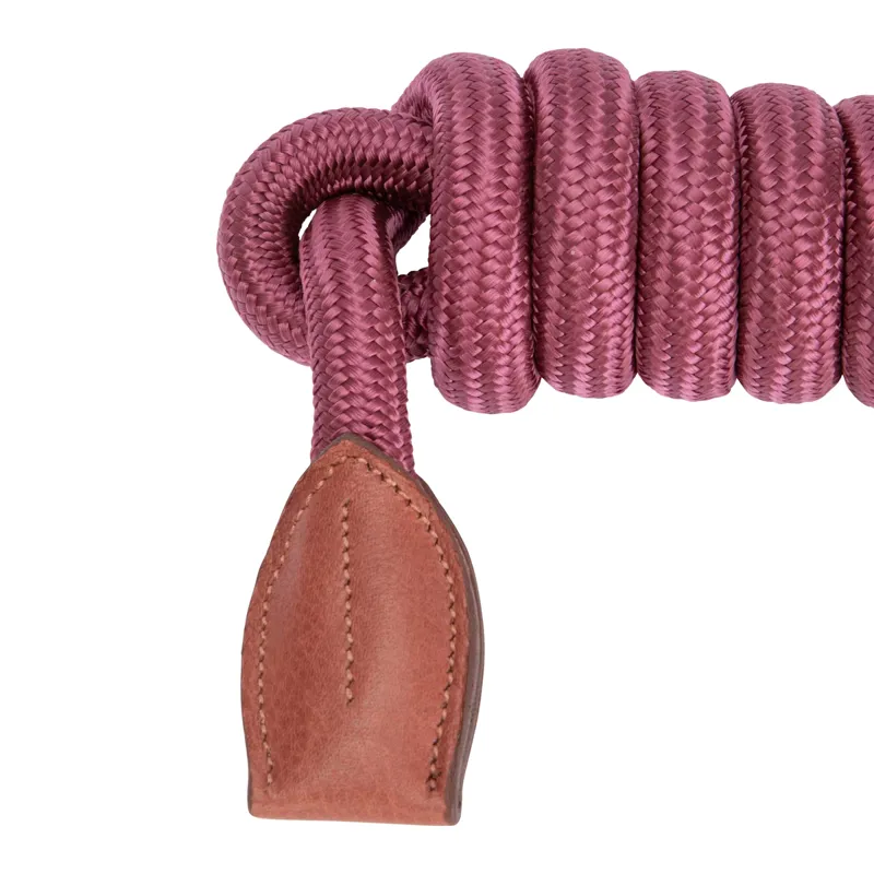Shires Velociti Lusso Leather Lead Rope - Burgundy-1