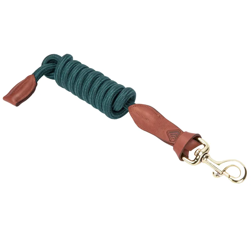 Shires Velociti Lusso Leather Lead Rope - Green