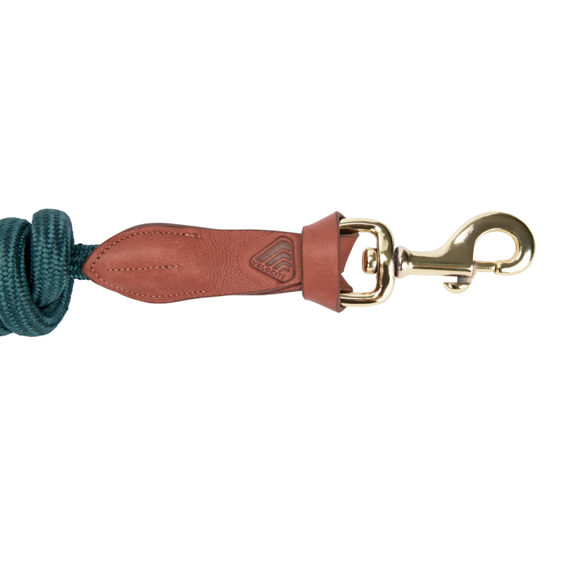 Shires Velociti Lusso Leather Lead Rope - Green-1