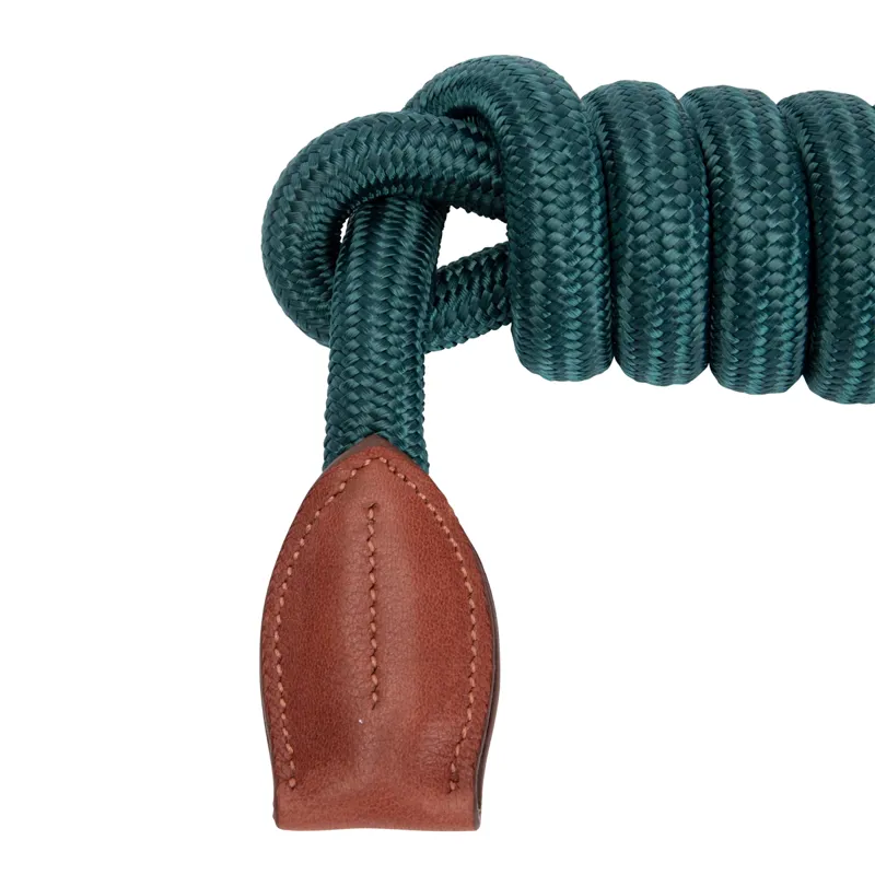 Shires Velociti Lusso Leather Lead Rope - Green-2