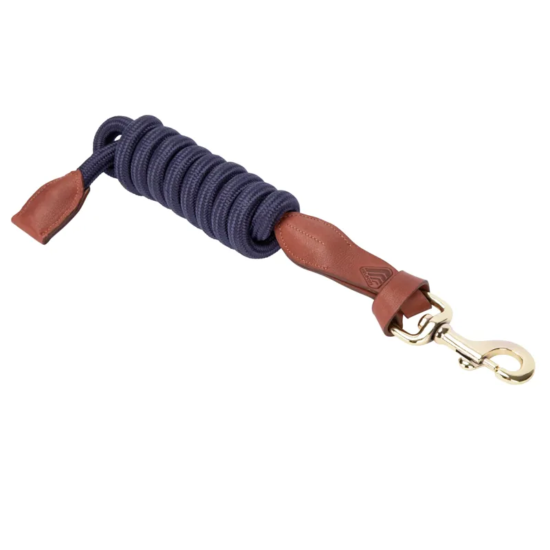 Shires Velociti Lusso Leather Lead Rope - Navy