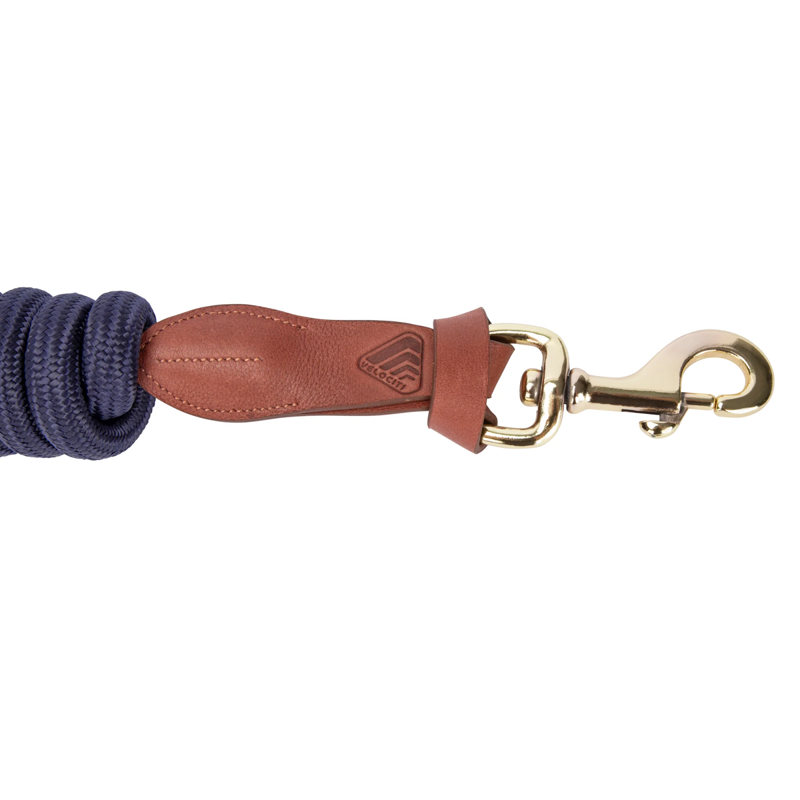 Shires Velociti Lusso Leather Lead Rope - Navy-1