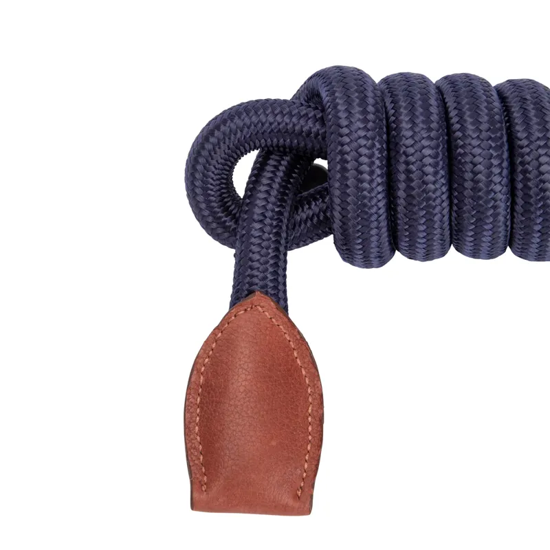 Shires Velociti Lusso Leather Lead Rope - Navy-2