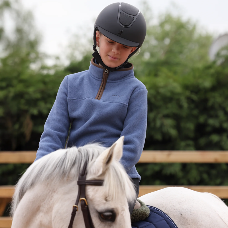Aubrion Young Rider Core Half Zip Fleece - Blue-3