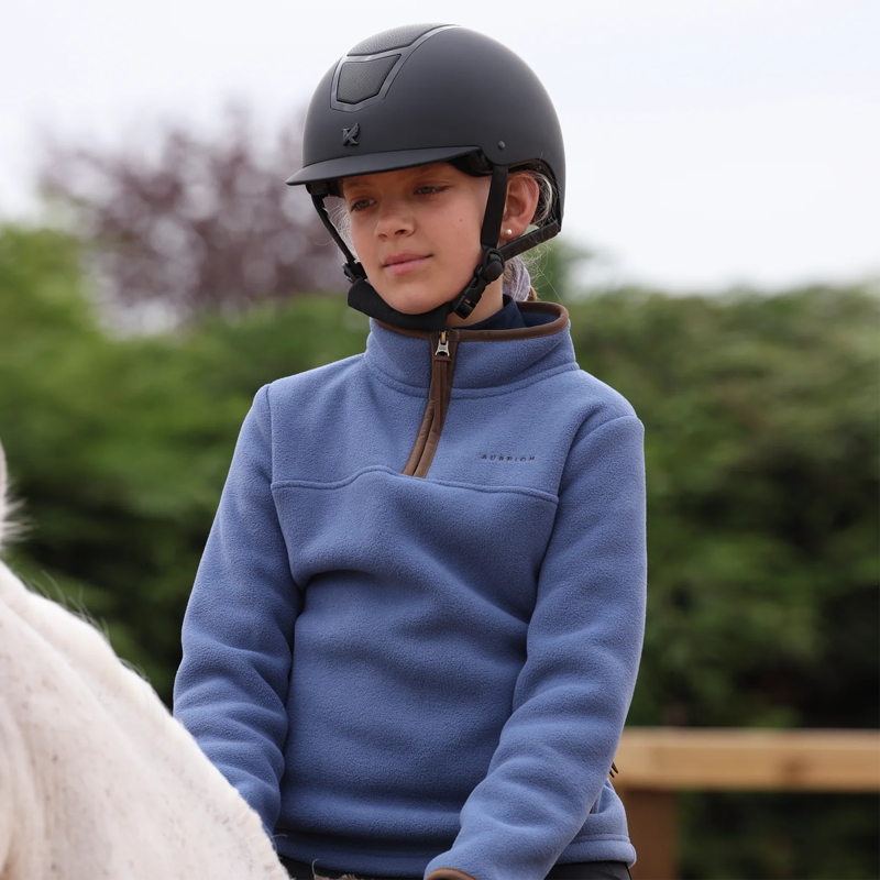 Aubrion Young Rider Core Half Zip Fleece - Blue-1