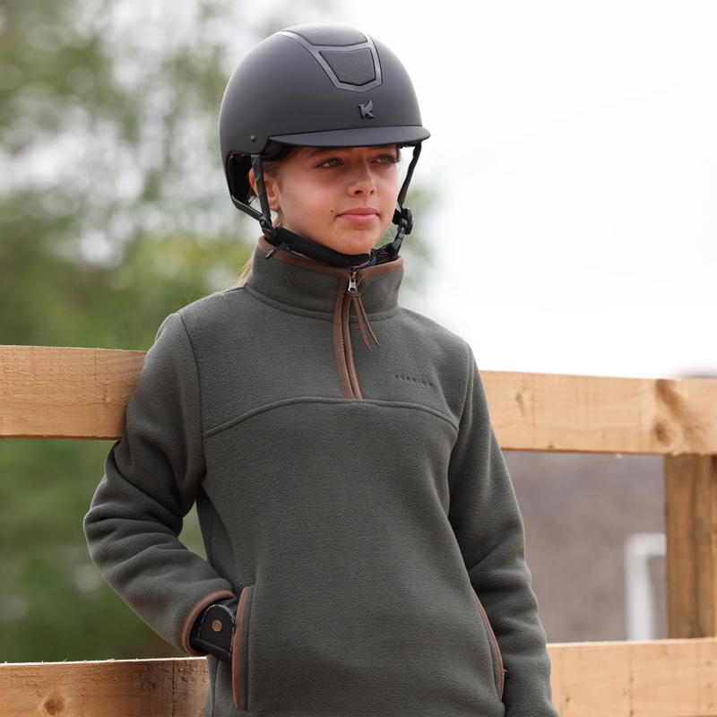 Aubrion Young Rider Core Half Zip Fleece - Green