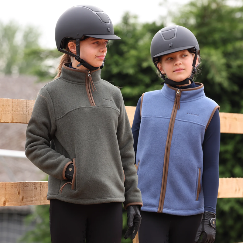 Aubrion Young Rider Core Half Zip Fleece - Green-1