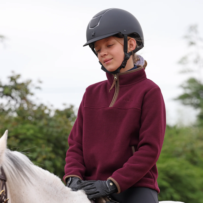 Aubrion Young Rider Core Half Zip Fleece - Maroon