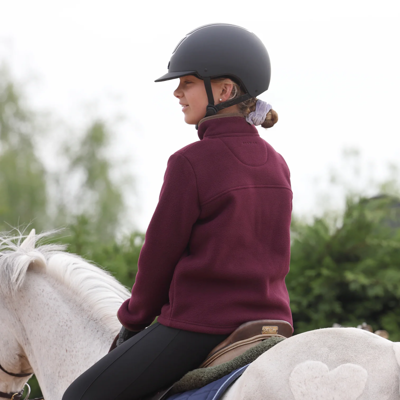 Aubrion Young Rider Core Half Zip Fleece - Maroon-3
