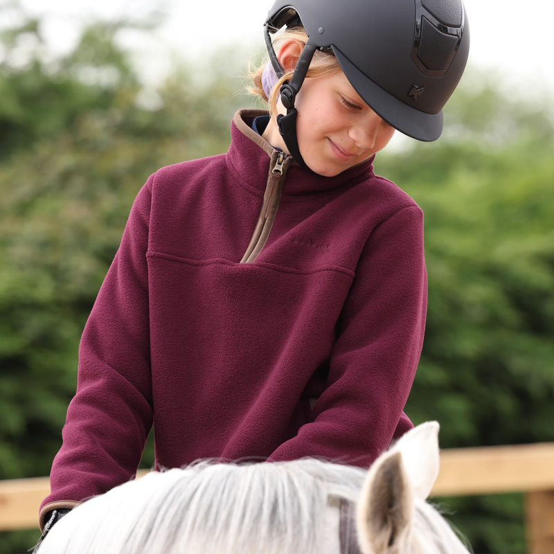 Aubrion Young Rider Core Half Zip Fleece - Maroon-1