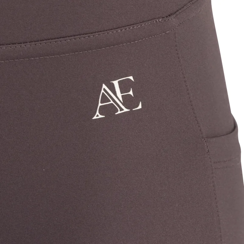Aubrion Equestrian Young Rider Riding Winter Tights - Espresso-4