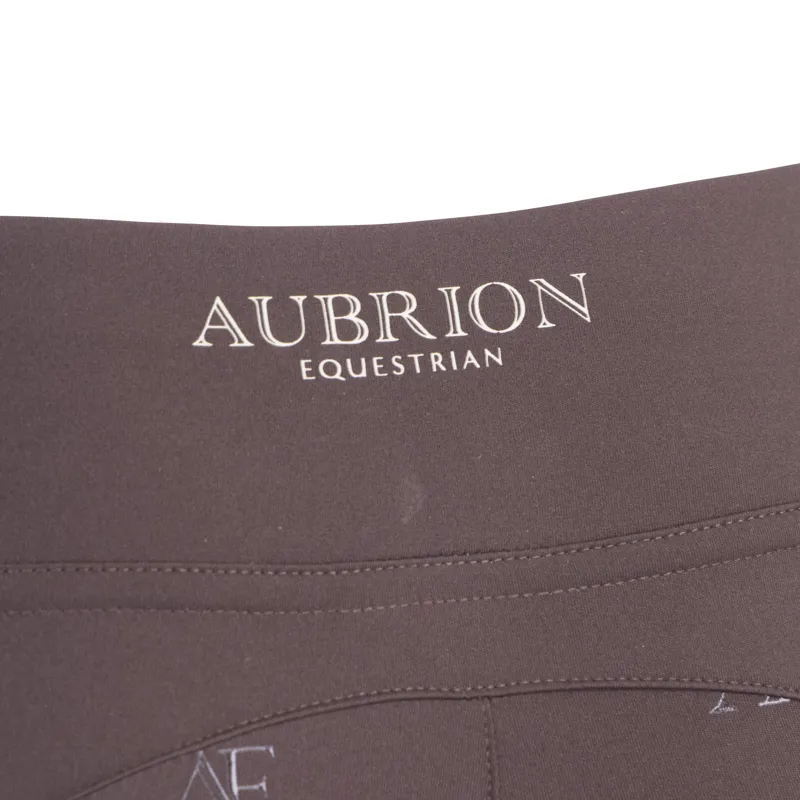 Aubrion Equestrian Young Rider Riding Winter Tights - Espresso-5