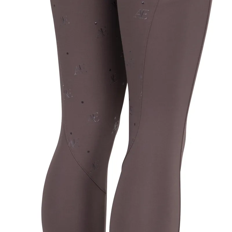 Aubrion Equestrian Young Rider Riding Winter Tights - Espresso-6