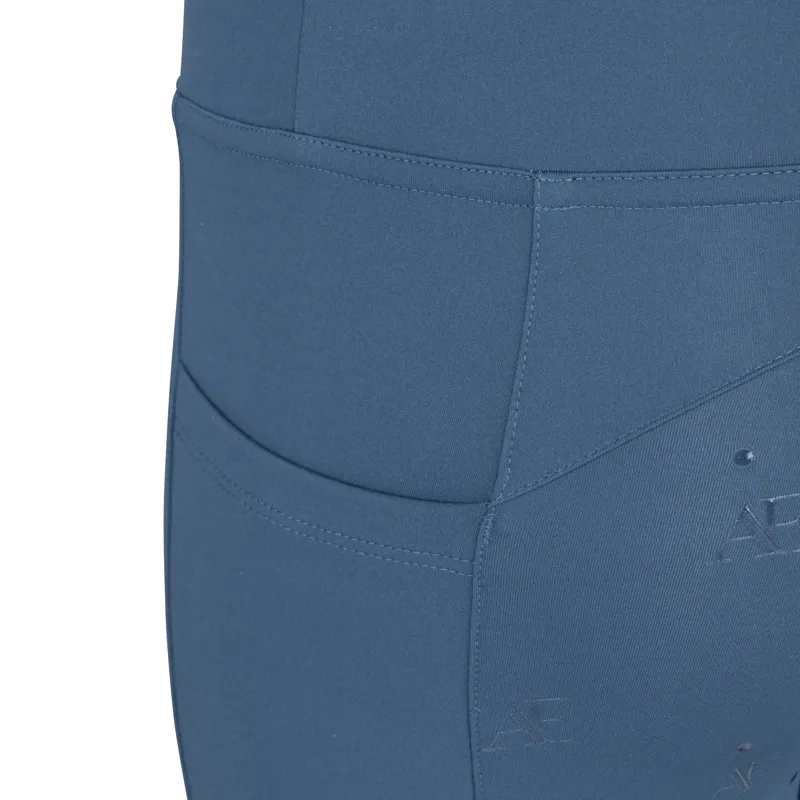 Aubrion Equestrian Young Rider Riding Winter Tights - Estate Blue-5