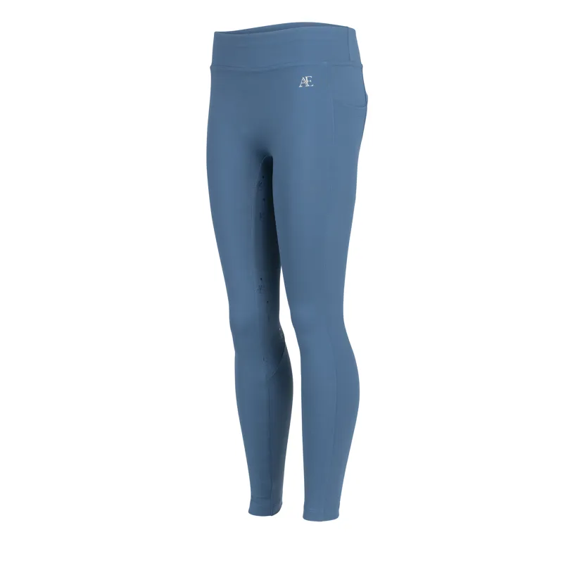 Aubrion Equestrian Young Rider Riding Winter Tights - Estate Blue