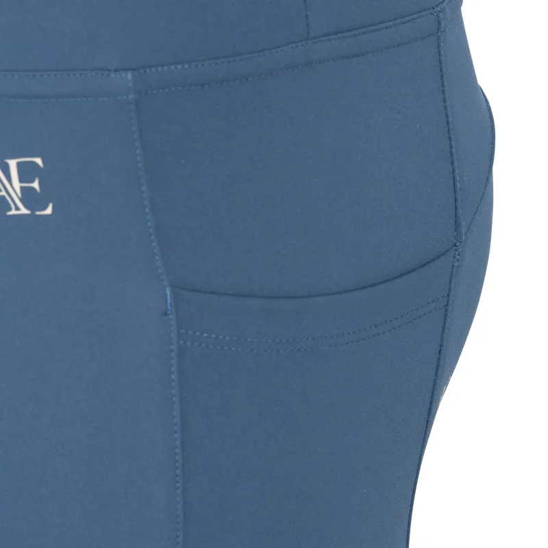Aubrion Equestrian Young Rider Riding Winter Tights - Estate Blue-9