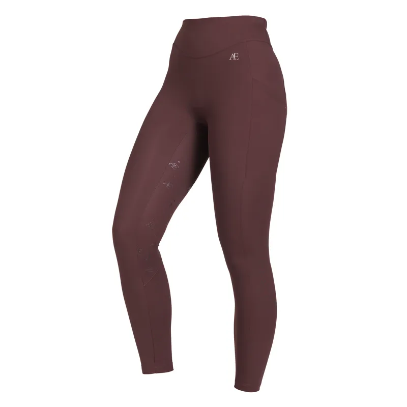 Aubrion Equestrian Winter Riding Tights - Espresso-1