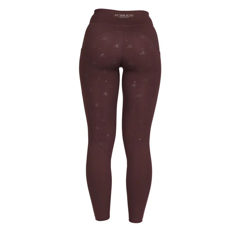 Aubrion Equestrian Winter Riding Tights - Espresso-2