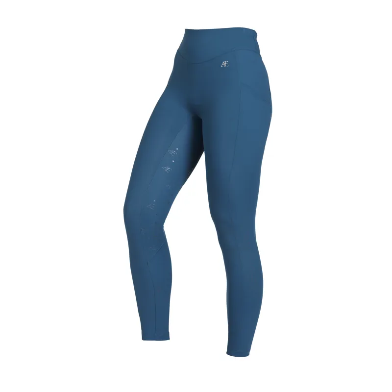 Aubrion Equestrian Winter Riding Tights - Estate Blue-1
