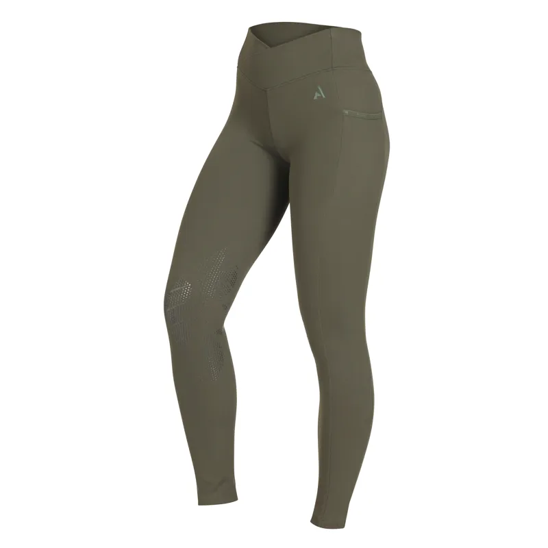 Aubrion React Crossover Riding Tights - Khaki-1