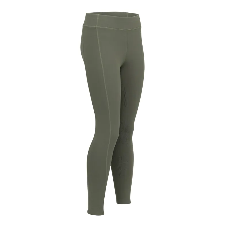 Aubrion Young Rider React Winter Tights - Khaki-1
