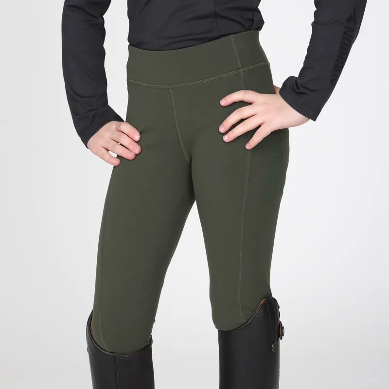 Aubrion Young Rider React Winter Tights - Khaki-4