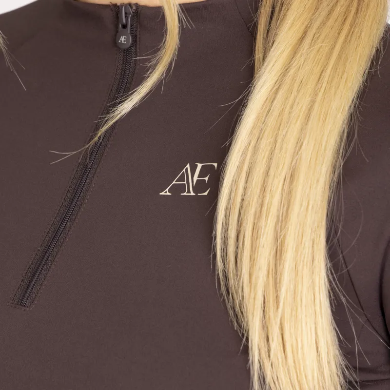 Aubrion Equestrian Winter Long Sleeve Base Layer - Espresso-5