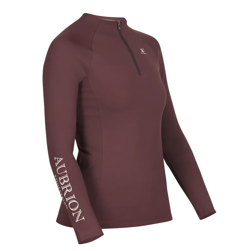 Aubrion Equestrian Winter Long Sleeve Base Layer - Espresso-9
