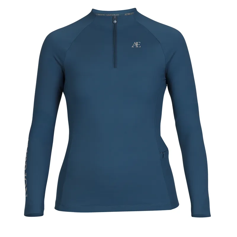 Aubrion Equestrian Winter Long Sleeve Base Layer - Estate Blue-4