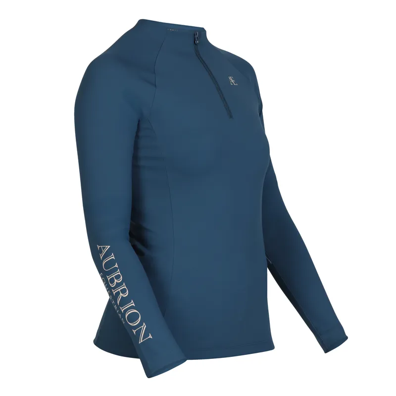 Aubrion Equestrian Winter Long Sleeve Base Layer - Estate Blue-5