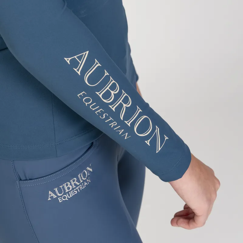 Aubrion Equestrian Winter Long Sleeve Base Layer - Estate Blue-2