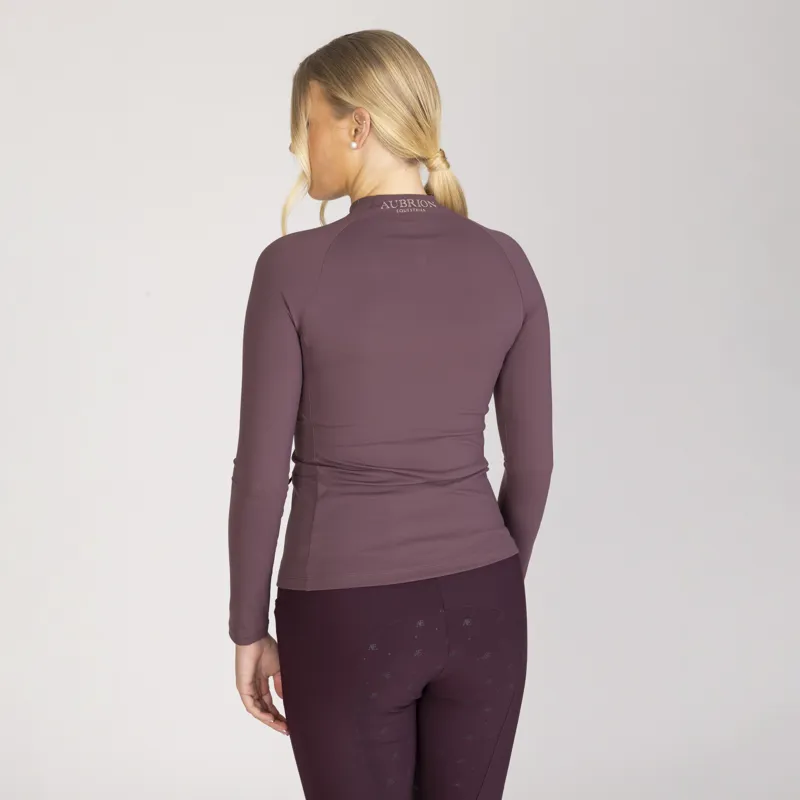 Aubrion Equestrian Winter Long Sleeve Base Layer - Thistle-1