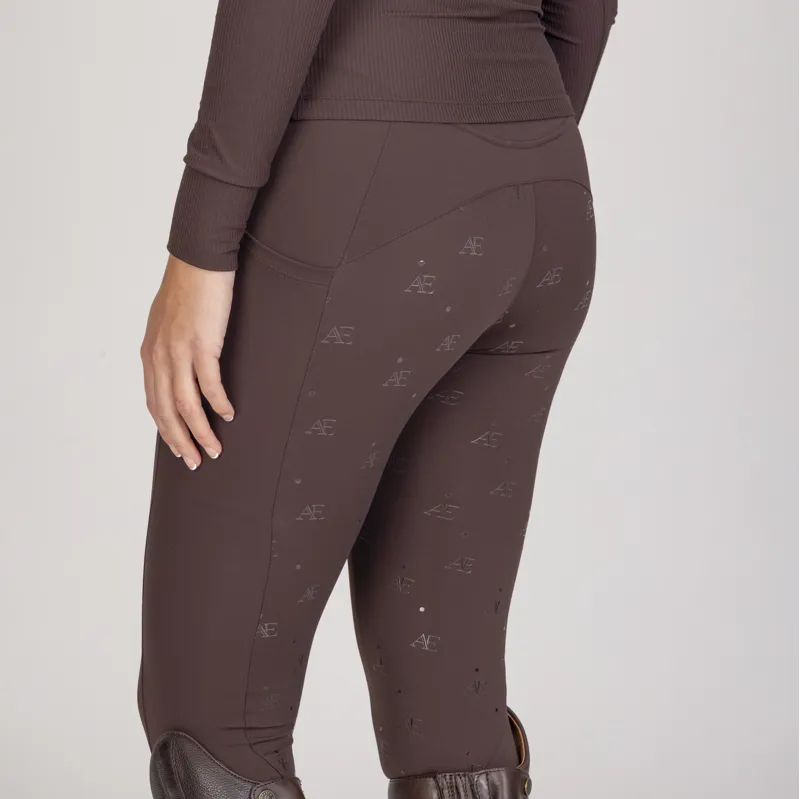 Aubrion Equestrian Winter Riding Tights - Espresso-5