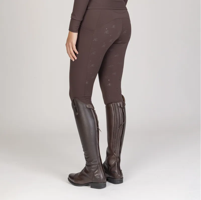Aubrion Equestrian Winter Riding Tights - Espresso-6