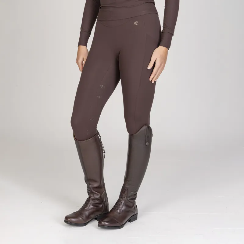 Aubrion Equestrian Winter Riding Tights - Espresso-7